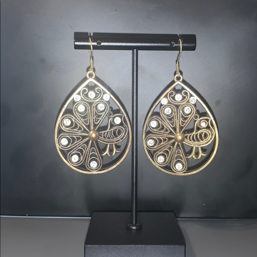 Metal Peacock Earrings